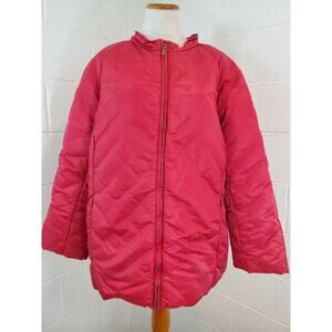 Vintage 90s Y2K 1 Madison Red Puffer Jacket Coat Streetwear Size 2X